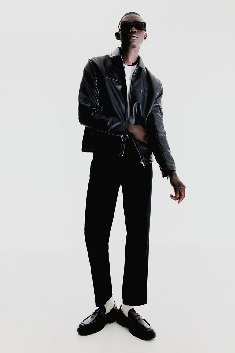 Куртка regular fit с покрытием H&M, черный