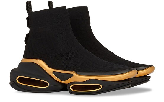 

Высокие кроссовки B-Bold из сетки Balmain, темно-серый