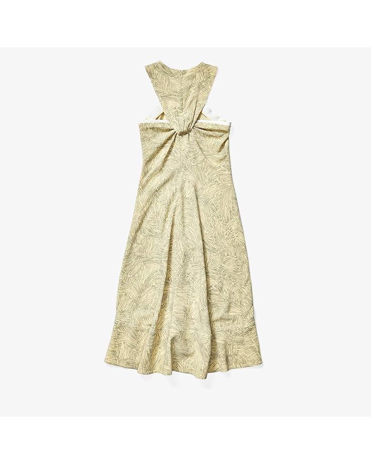 Платье Proenza Schouler Printed Cady Knotted Back Dress, цвет Butter/Taupe