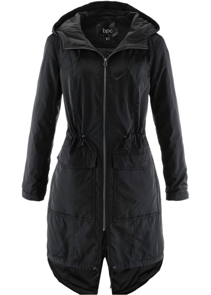 Пальто на легкой подкладке с кулиской Bpc Bonprix Collection, черный пальто qiongyu повседневное 46 размер