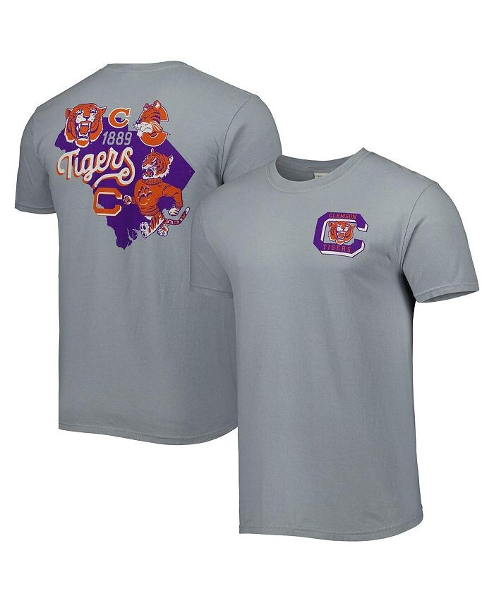 

Мужская графитовая футболка Clemson Tigers Vault State Comfort Image One, серый