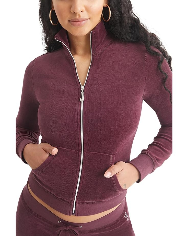

Куртка Juicy Couture Heritage Mock Neck Track, цвет Plonk