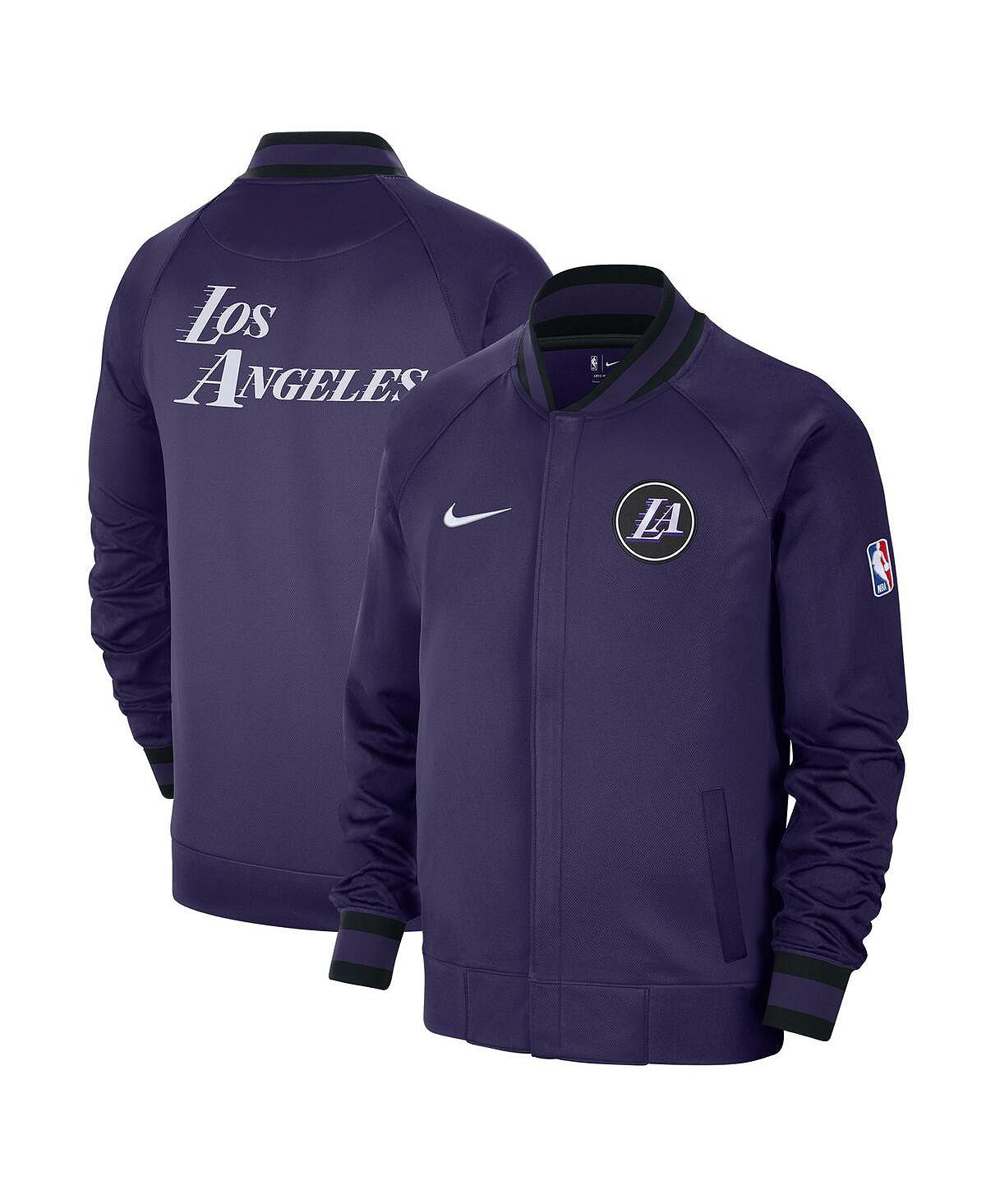 Мужская серо-белая куртка Los Angeles Lakers 2022/23 City Edition Showtime Thermaflex с молнией во всю длину Nike