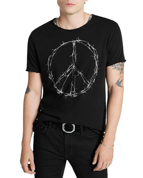 

Хлопковая футболка Peace с принтом Barbwire Peace John Varvatos, цвет Black