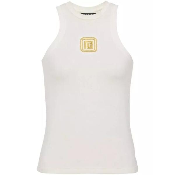 

Футболка logo-embroidered tank top Balmain, белый