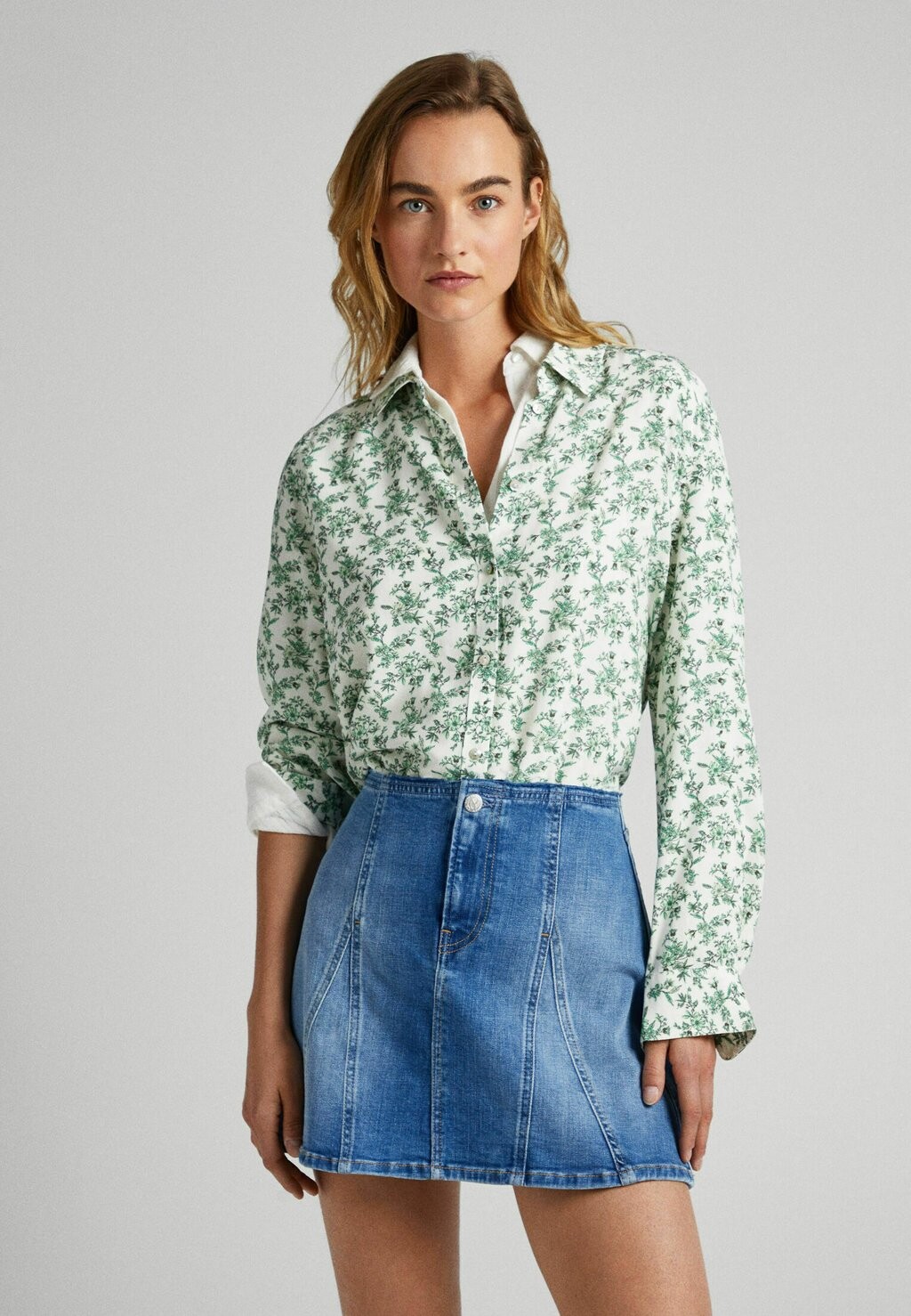 

Рубашка Pepe Jeans с принтом, белый/зеленый