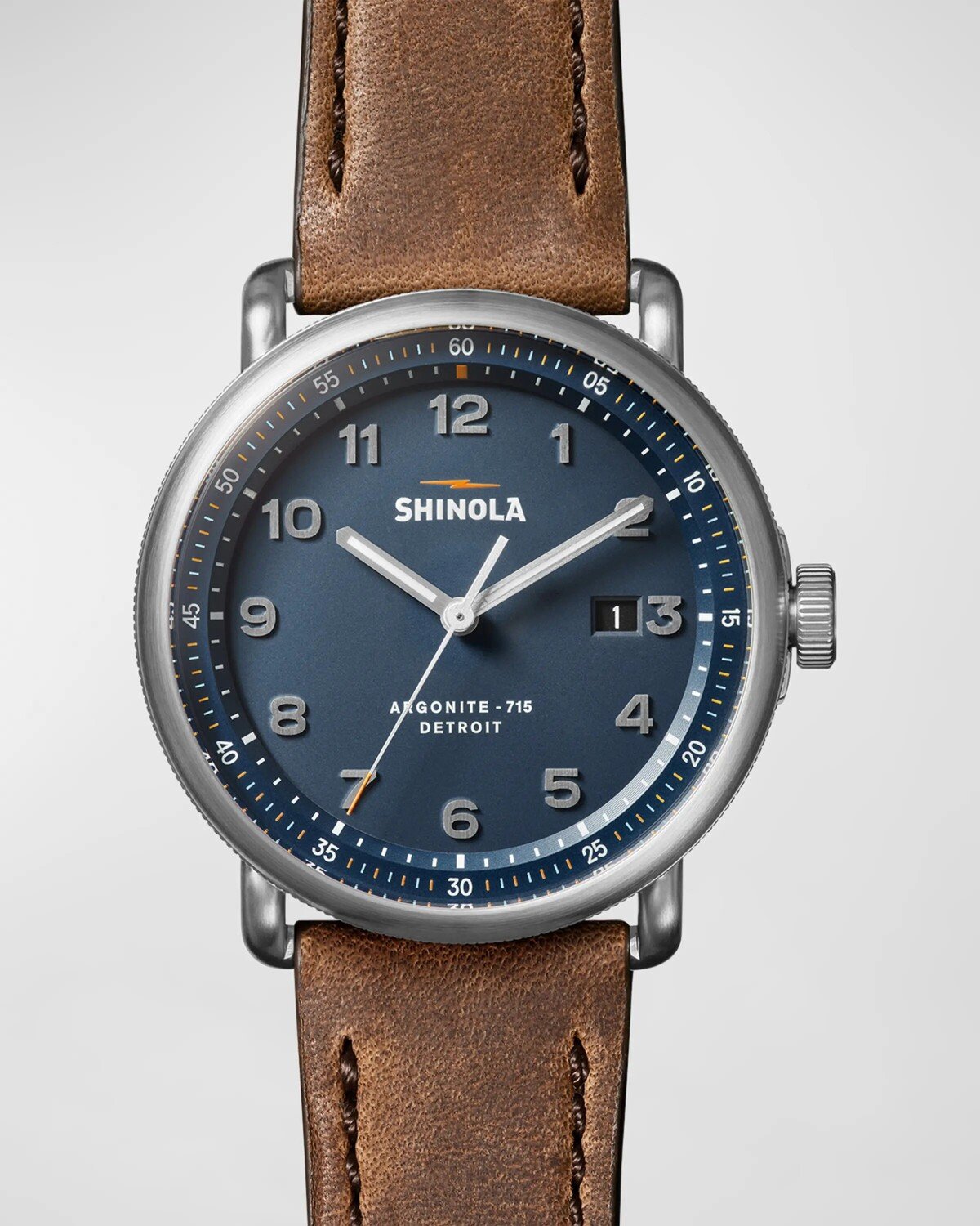 

Мужские часы Canfield Model C с кожаным ремешком, 43 мм Shinola, цвет Blue