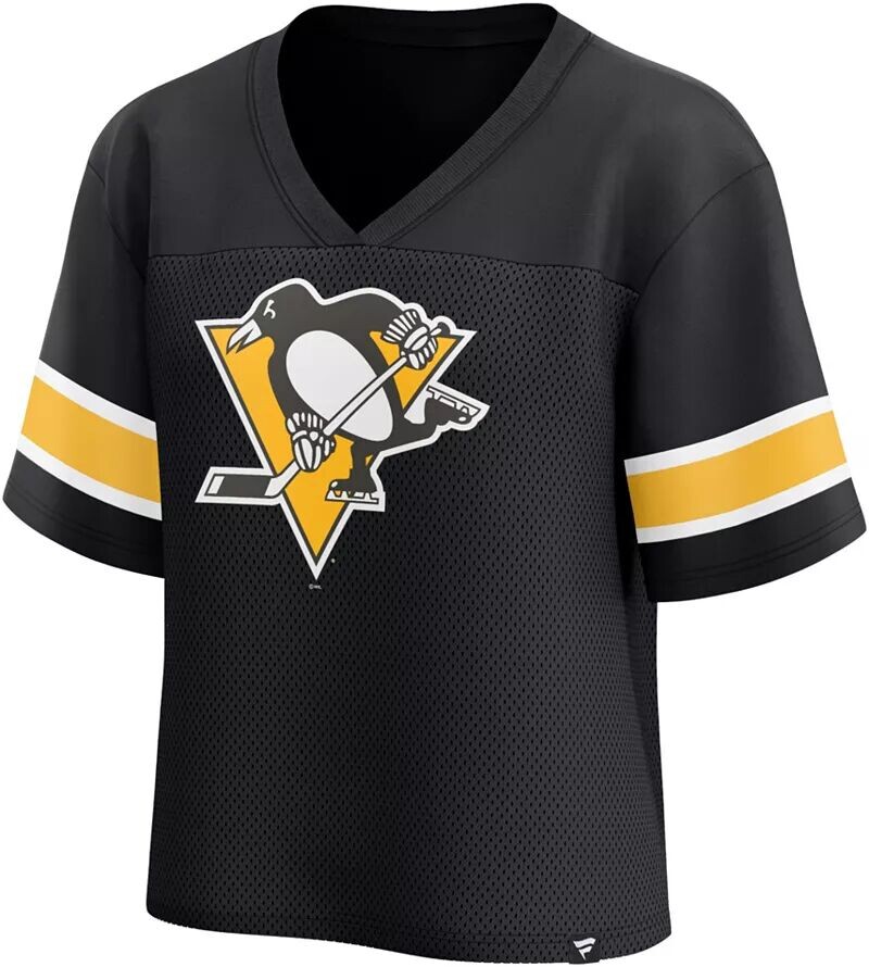 

Женская сетчатая футболка НХЛ Pittsburgh Penguins черная с v-образным вырезом