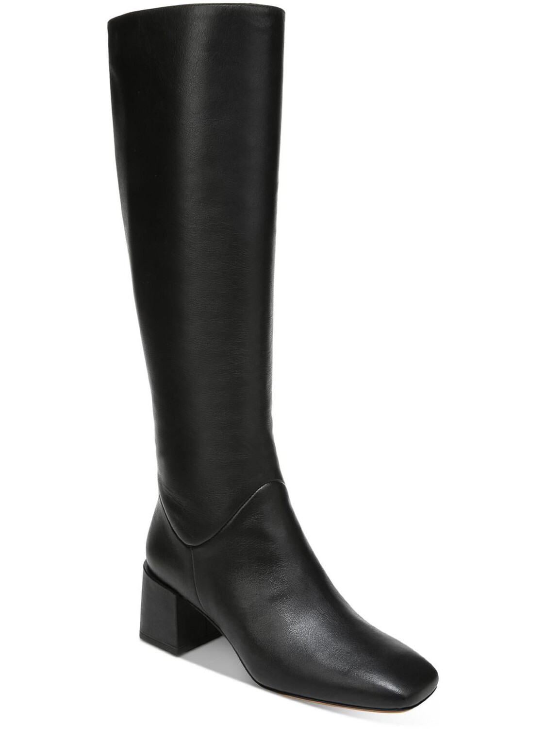 

Женские кожаные сапоги до колена Kendra с квадратным носком Vince, цвет Black Leather