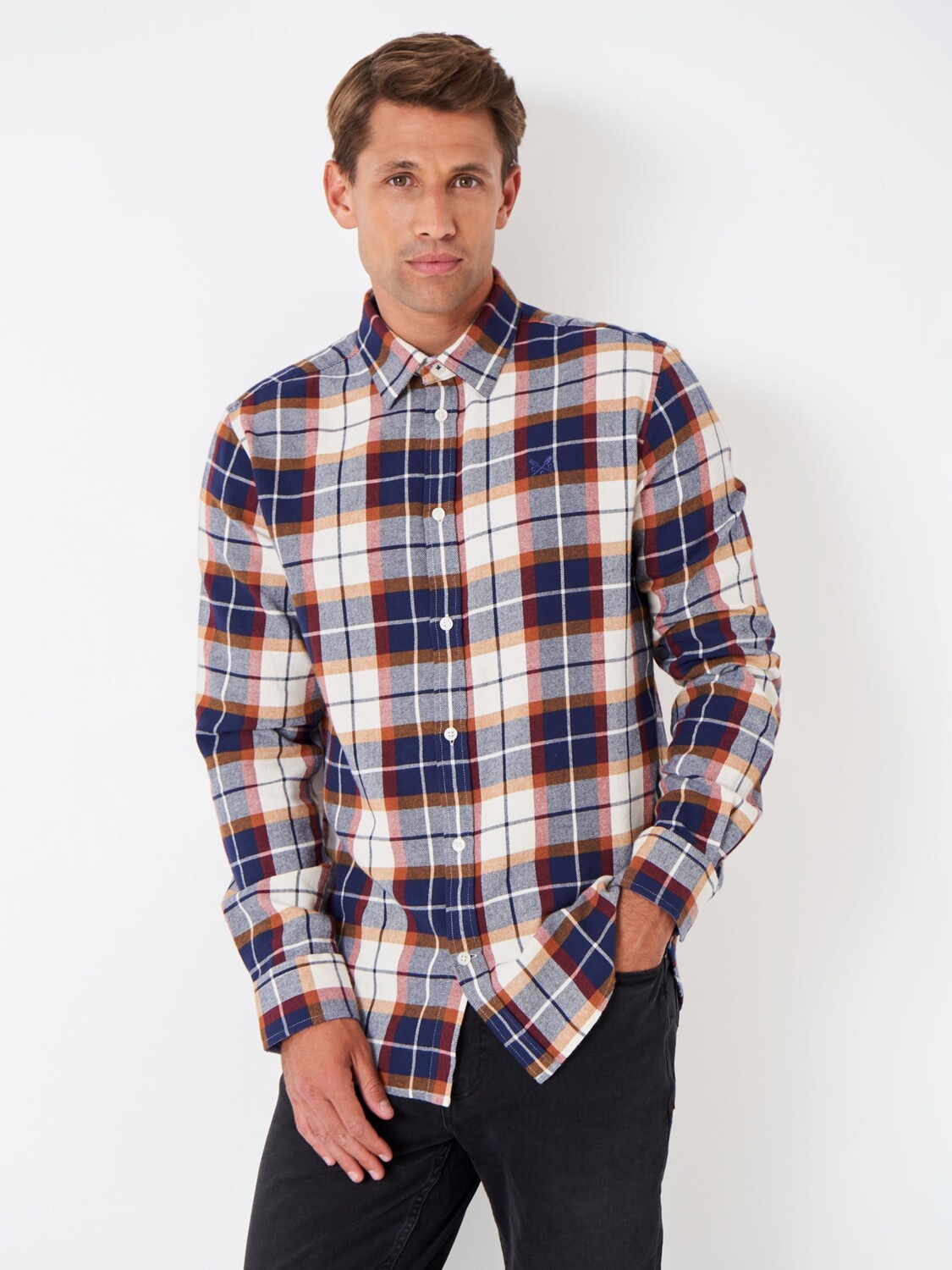 

Рубашка в клетку Darwin с начесом Crew Clothing, синий/мульти