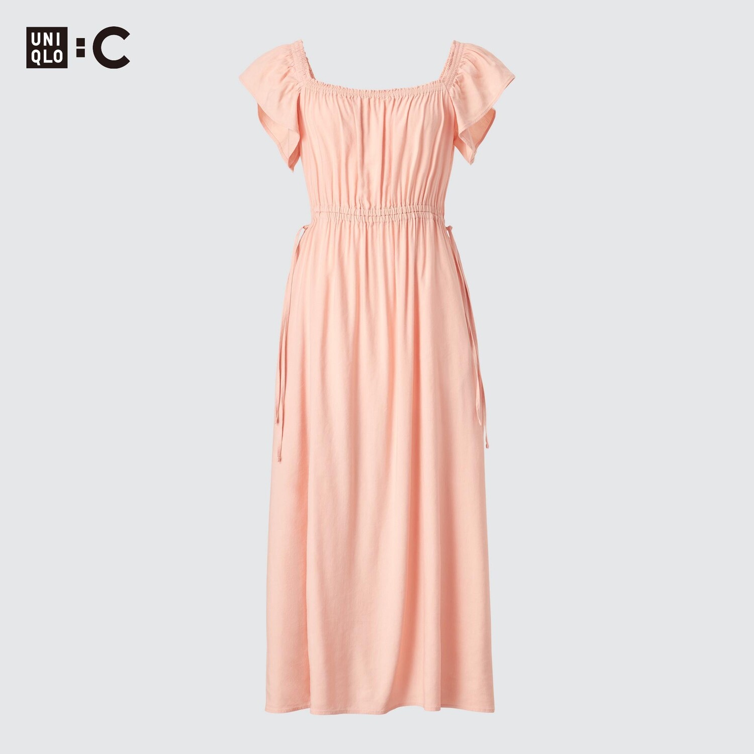 

Платье открытое Uniqlo со сборкой на спине, розовый
