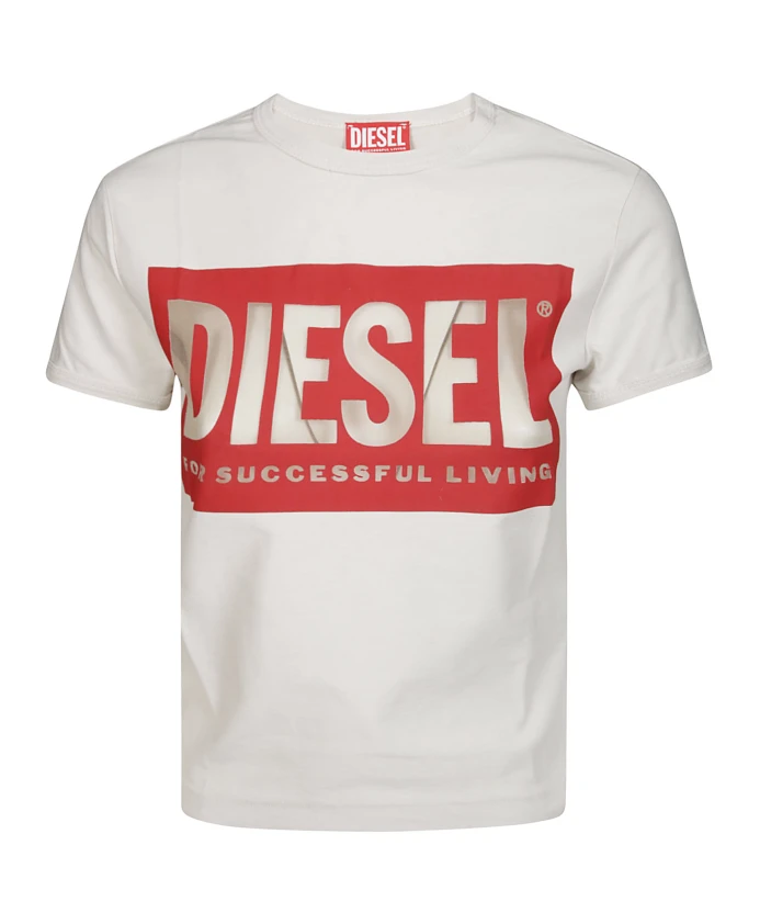 

Футболка с логотипом в модном стиле Diesel, белый