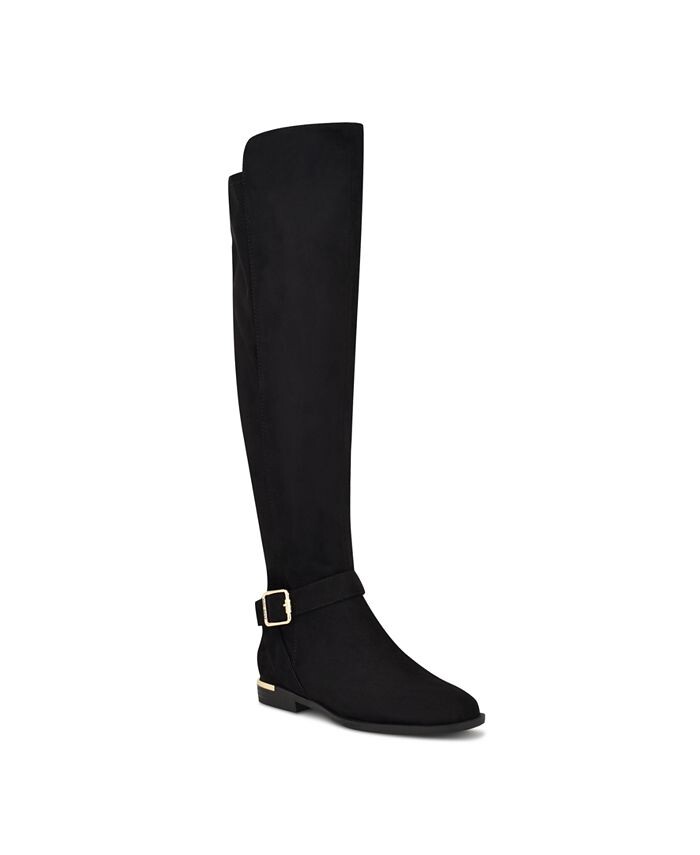 

Женские повседневные ботинки выше колена с круглым носком Andone Nine West, цвет Black- Faux Suede
