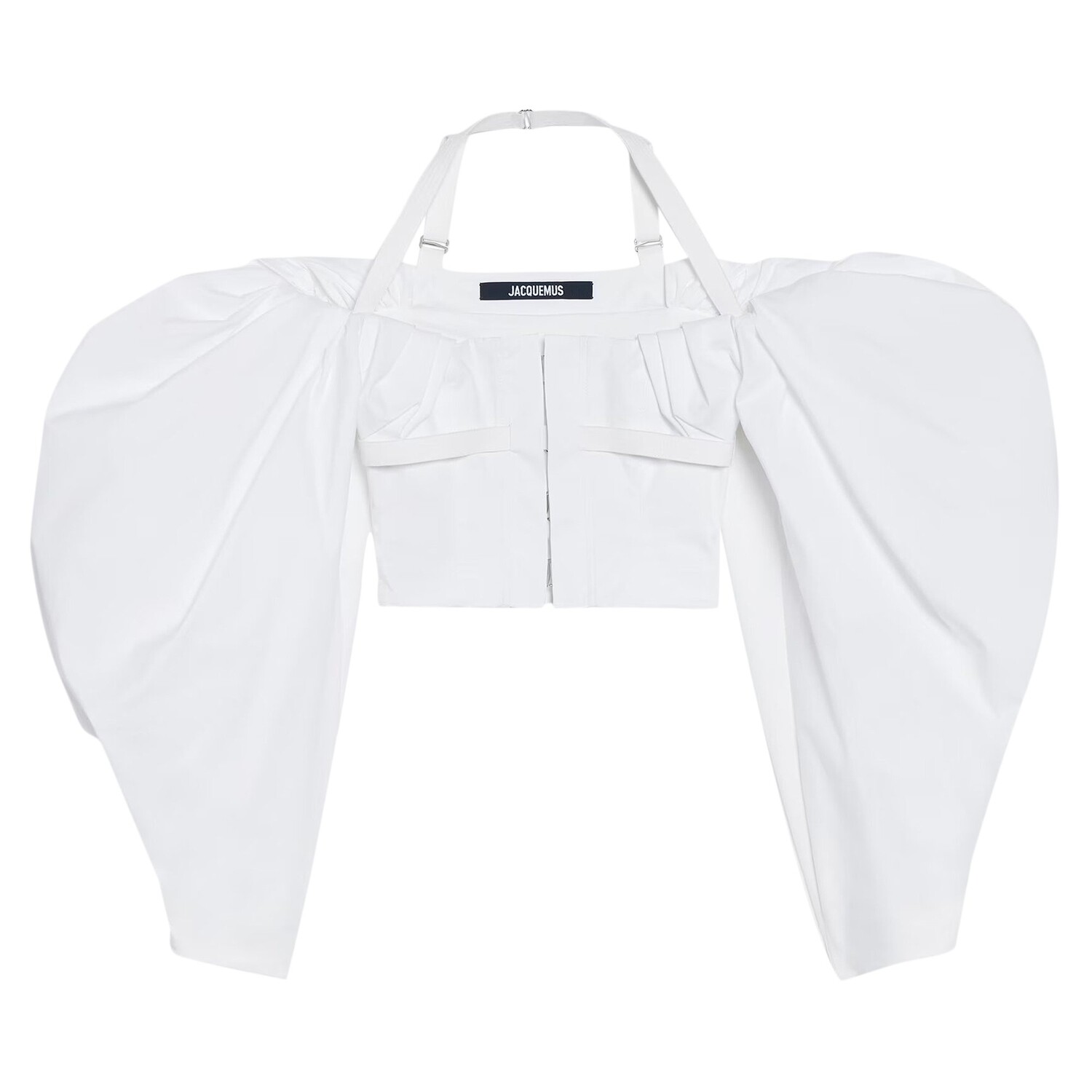

Укороченный топ с пышными рукавами Jacquemus, цвет Белый