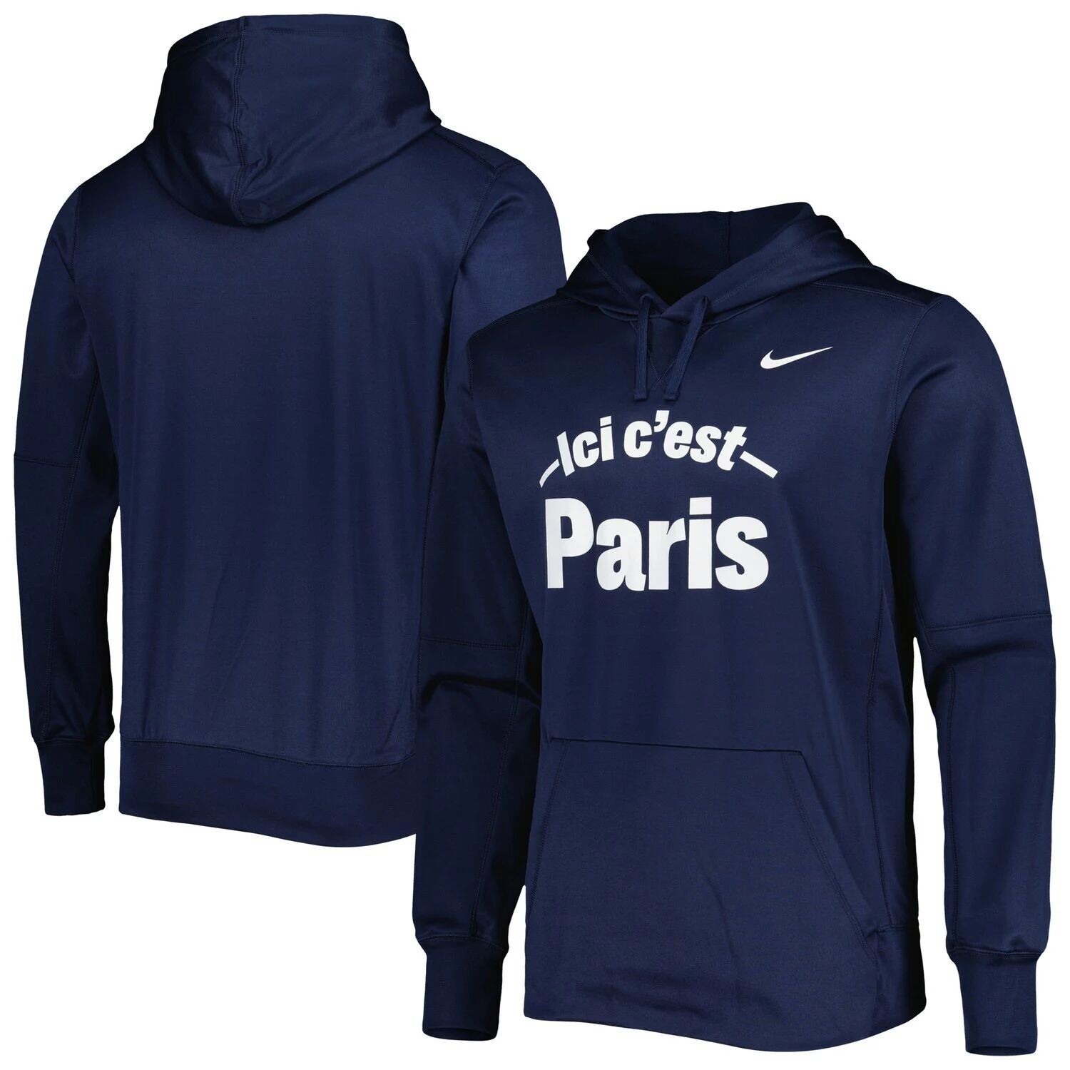 

Мужской темно-синий пуловер с капюшоном Paris Saint-Germain Therma Performance Nike