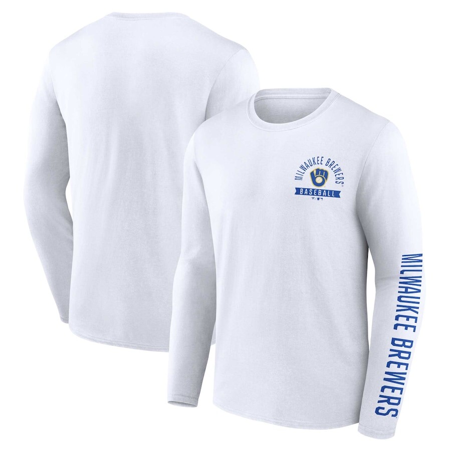 

Футболка с длинным рукавом Fanatics Branded Milwaukee Brewers, белый