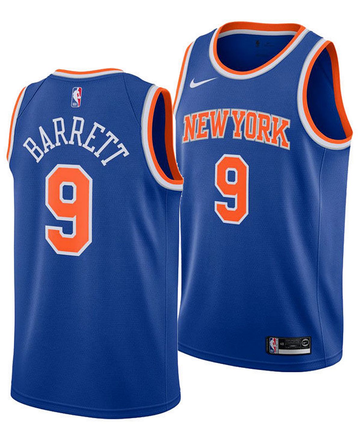 Мужская майка RJ Barrett New York Knicks Icon Swingman Nike майка nike x nba new york knicks jerseys rj barrett 9 белый