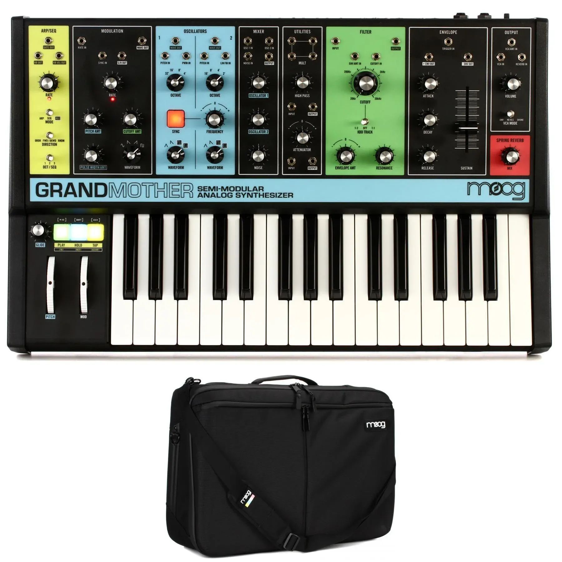 Moog grandmother. Полумодульный. MOOG grandmother SR Case.