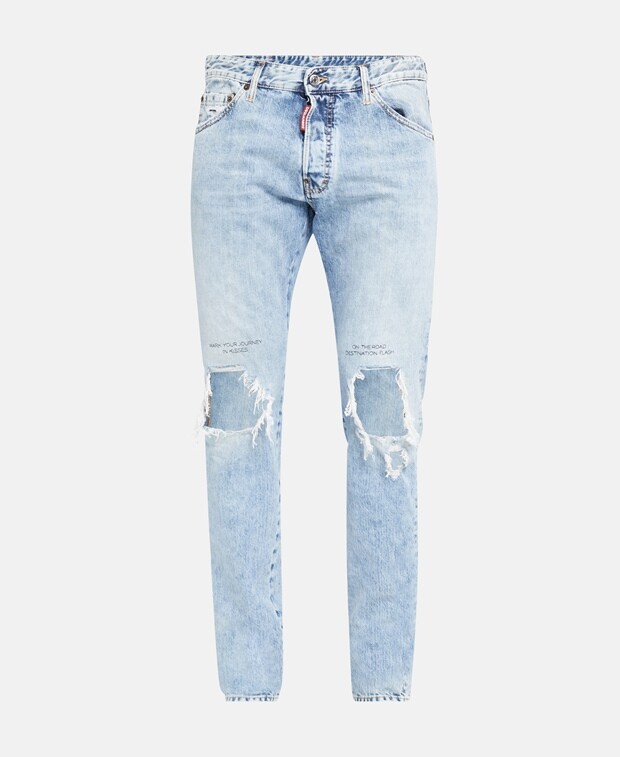 

Разрушенные джинсы Dsquared2, синий
