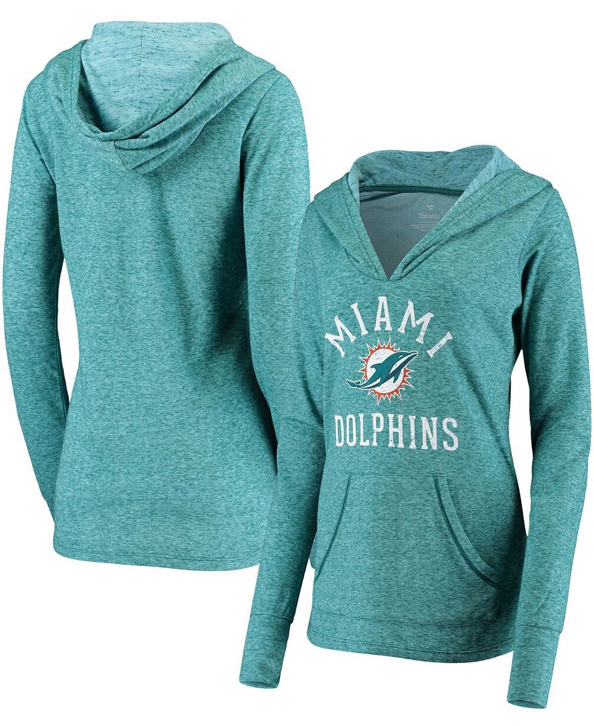 

Женский пуловер с капюшоном Aqua Miami Dolphins Doubleface Slub Fanatics