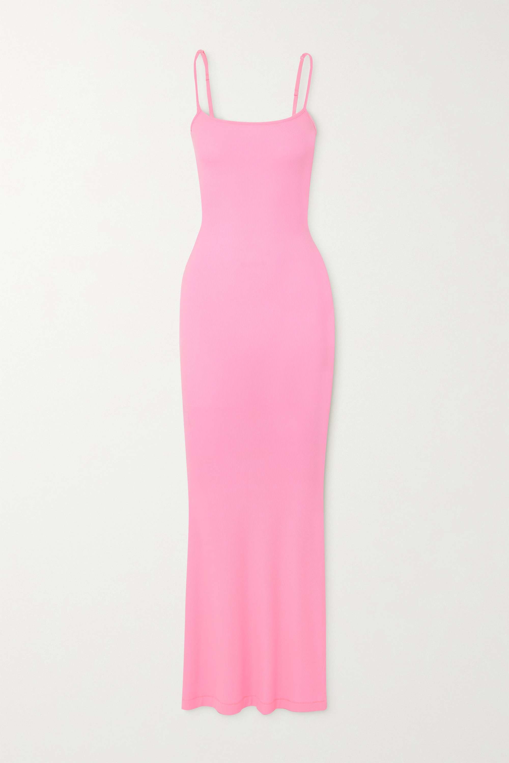 SKIMS Платье-комбинация Soft Lounge из эластичного модала в рубчик - Cotton  Candy, розовый