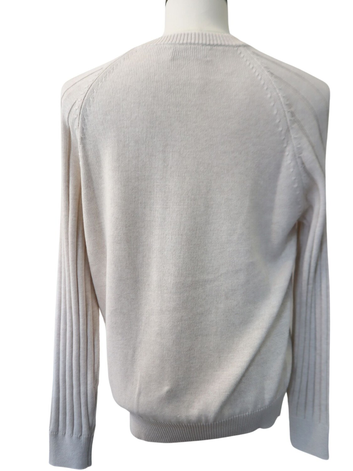 

Brunello Cucinelli Белый мужской свитер с рукавами реглан, хлопок, цвет Grey White