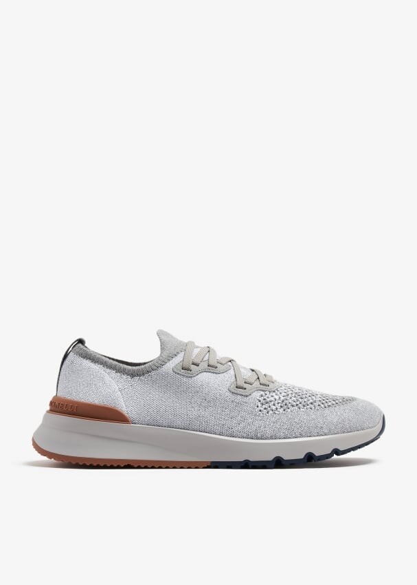 

Кроссовки Brunello Cucinelli Cotton Chiné Knit, серый
