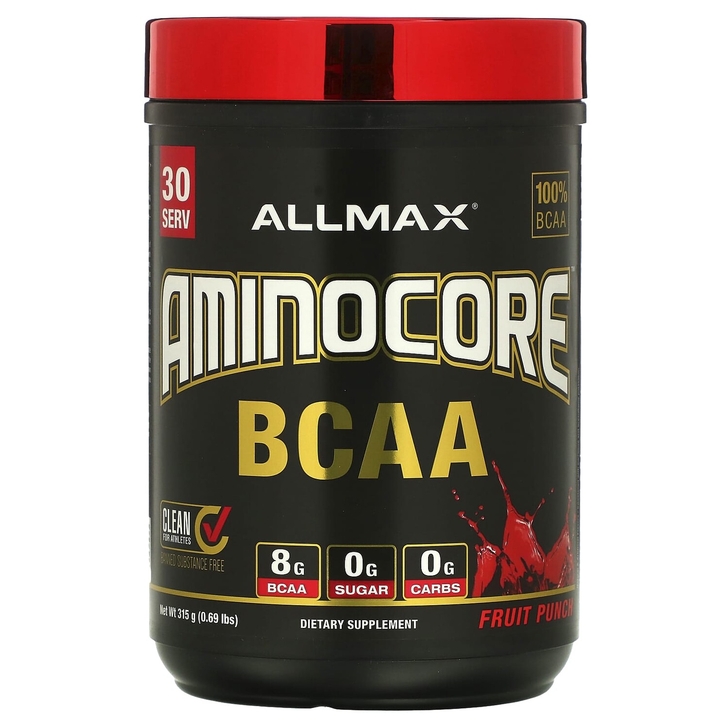 

AMINOCORE BCAA, смесь для роста мышц, фруктовый пунш, 315 г (0,69 фунта), ALLMAX