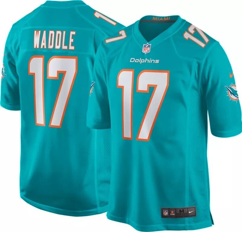 

Джерси Nike Youth Miami Dolphins Джейлен Уоддл № 17 Aqua Game