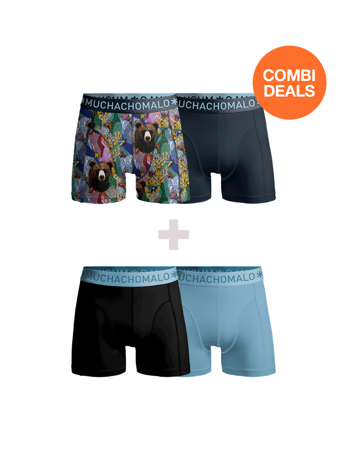 

Боксеры Muchachomalo 2er-Set: Boxershorts, цвет Multicolor/Grey/Black/Blue