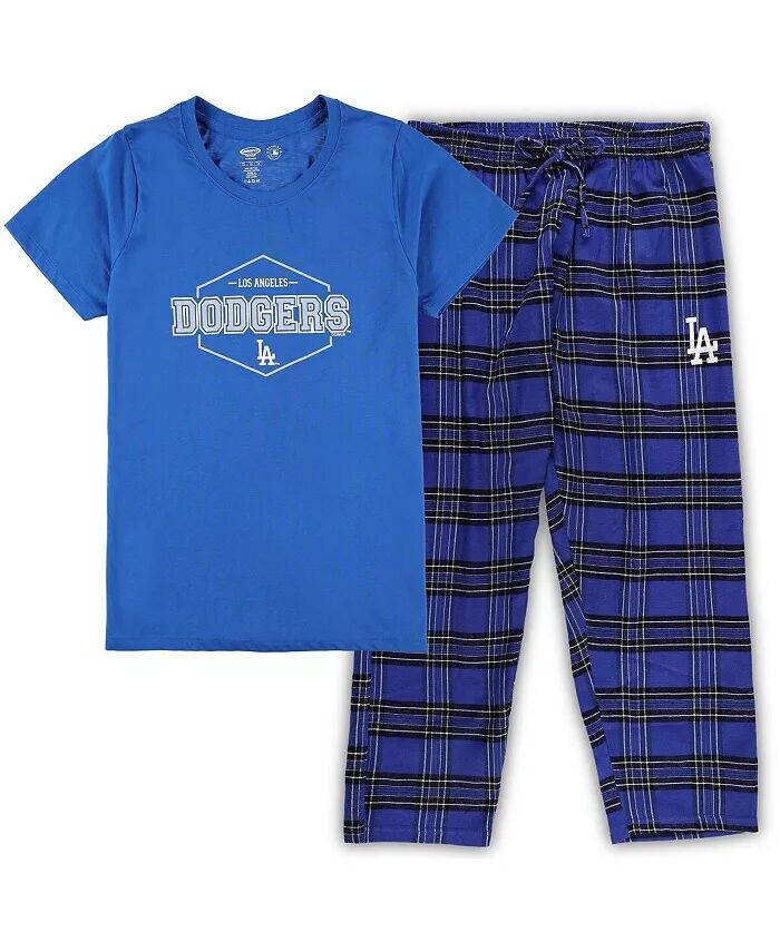 

Женский комплект для сна с значком больших размеров Royal, серый Los Angeles Dodgers Concepts Sport, синий