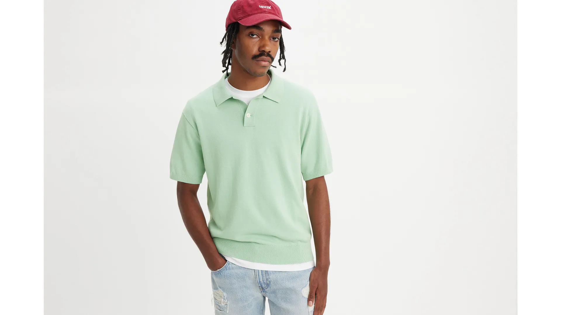 

Свитер трикотажная рубашка-поло Levi's, цвет Aqua Foam - Green