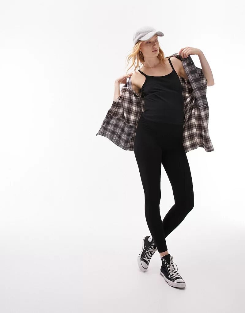 

Черные леггинсы с высокой талией для беременных Topshop