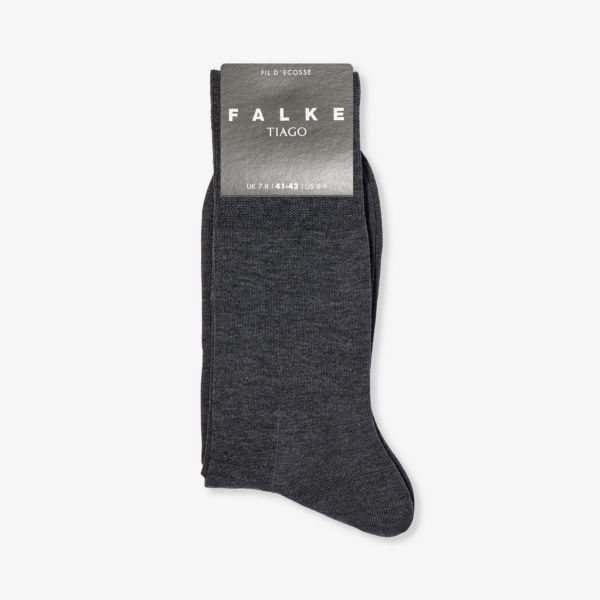 Носки из эластичного органического хлопка с фирменной подошвой Tiago Falke, антрацит