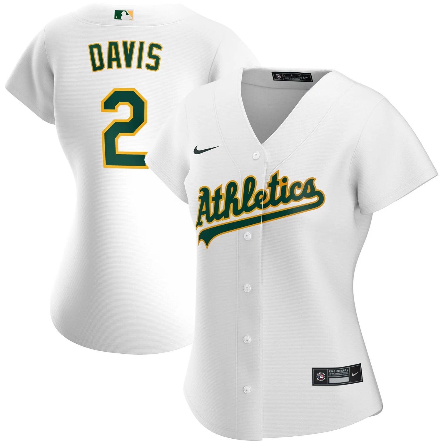 

Женская футболка Nike Khris Davis White Oakland Athletics Home Replica Player Nike