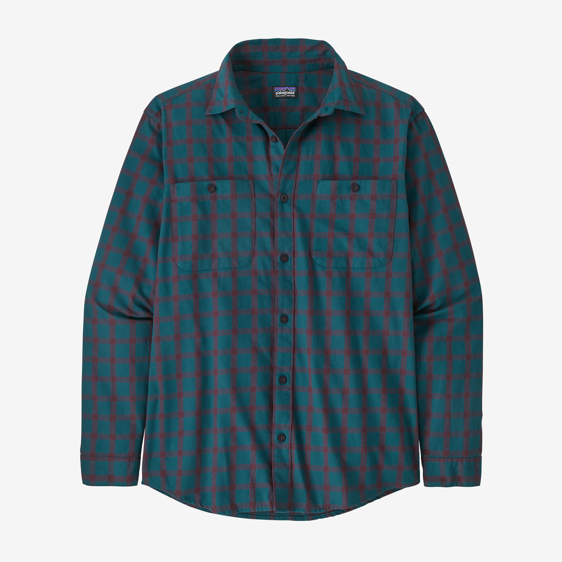 Мужская рубашка из хлопка пима с длинными рукавами Patagonia, синий