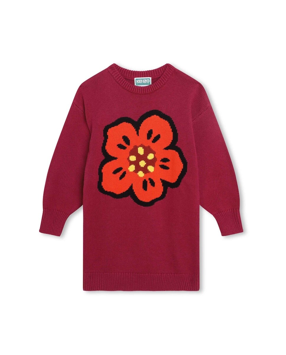 

Вязаное платье для девочки с жаккардом Kenzo, фиолетовый