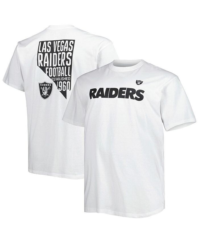 

Мужская белая футболка с логотипом Las Vegas Raiders Big and Tall Hometown Collection Hot Shot Fanatics, белый