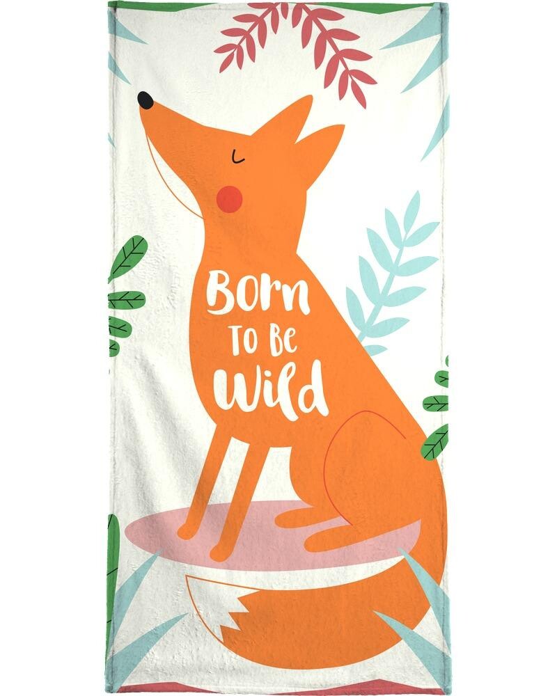 

Полотенце для ванной Juniqe Born to Be Wild Fox, цвет Grün & Orange