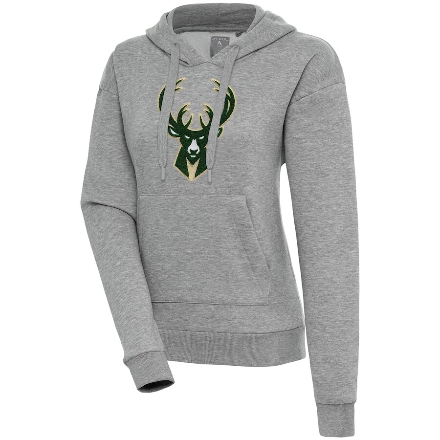 

Пуловер с капюшоном Antigua Milwaukee Bucks, серый