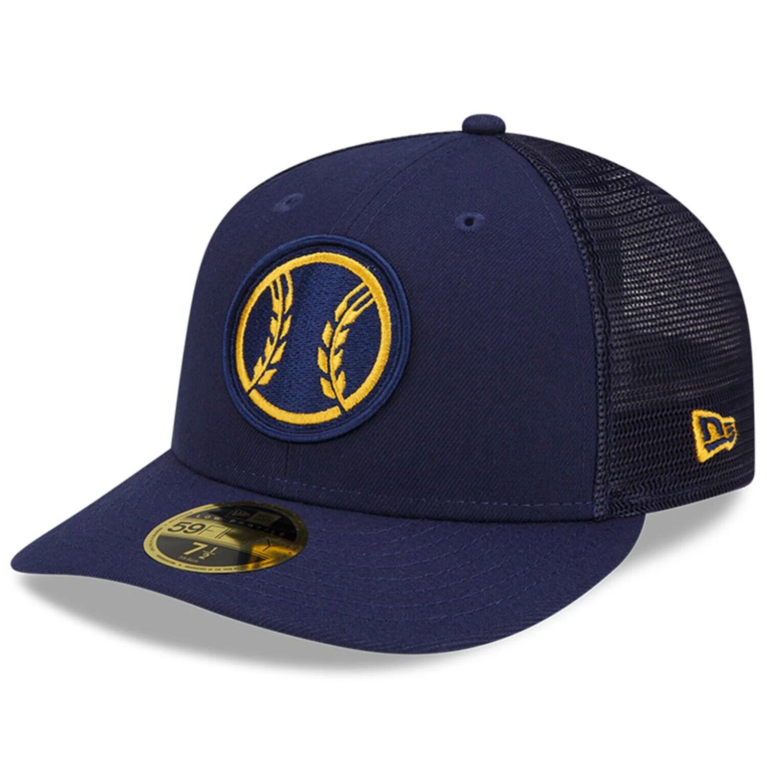 

Мужская кепка New Era Navy Milwaukee Brewers 2022, тренировочная низкопрофильная 59FIFTY, облегающая шляпа