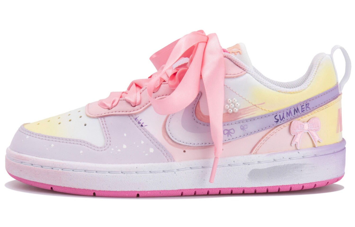 

Кроссовки Nike Court Borough Skateboarding Shoes Women's Low-top Pink/Purple, фиолетовый