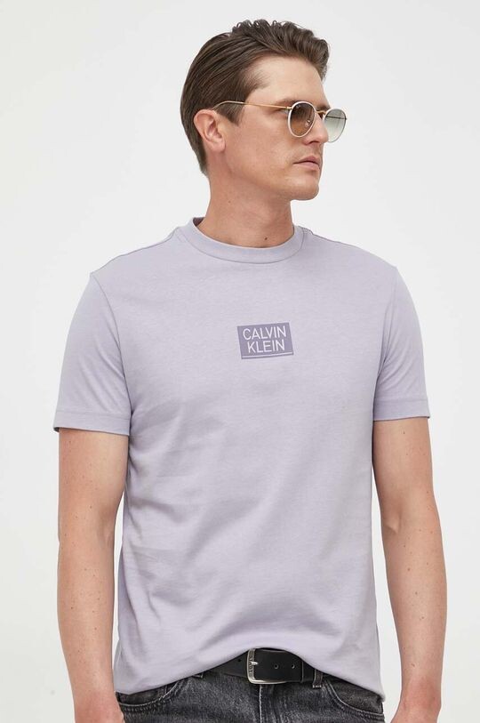 

Хлопковая футболка Calvin Klein, фиолетовый