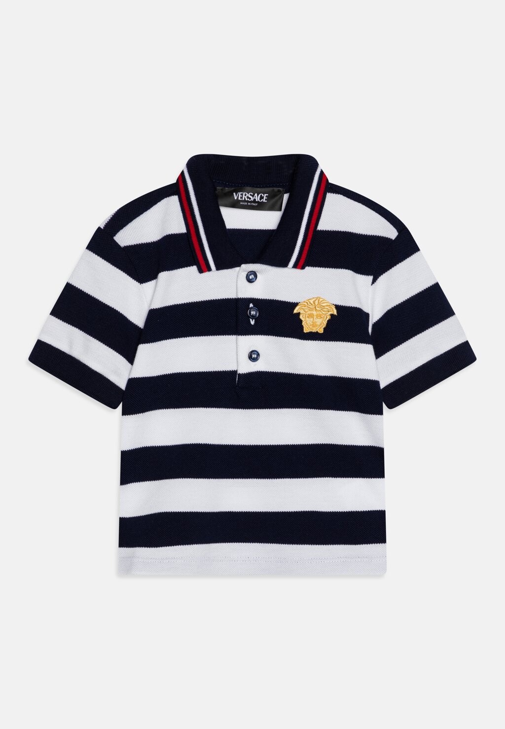 

Рубашка-поло POLO STRIPED MEDUSA EMBROIDERY UNISEX Versace, цвет blue navy/oro