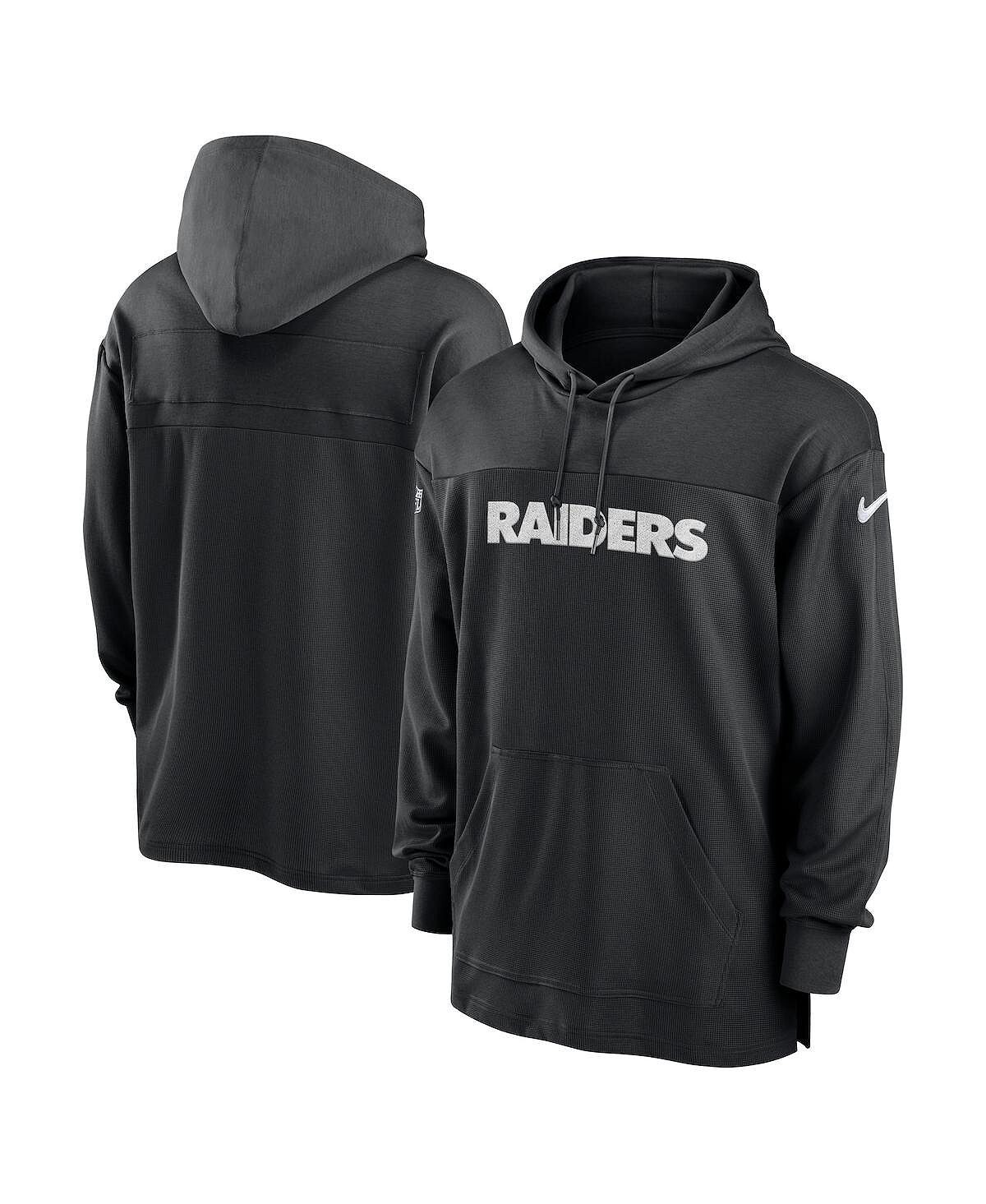 

Мужская черная футболка с капюшоном Las Vegas Raiders 2023 Sideline Performance Nike, Черный