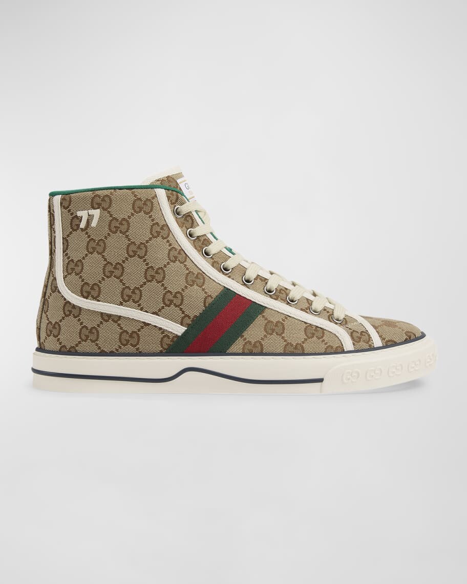 

Мужские высокие парусиновые кроссовки Tennis 1977 Gucci
