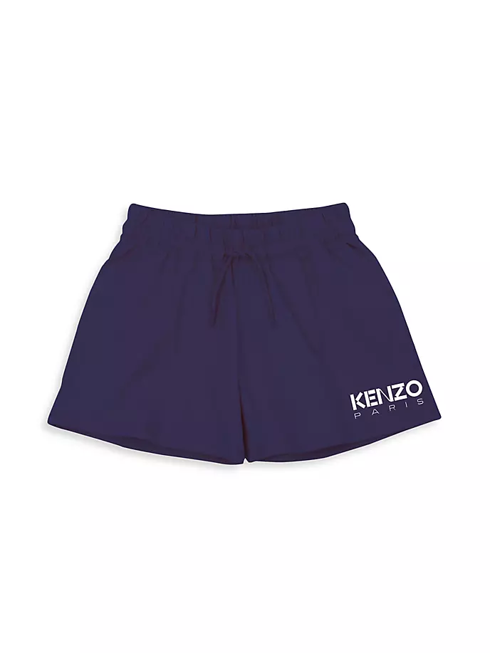 

Флисовые шорты с логотипом для маленьких девочек и девочек Kenzo, синий
