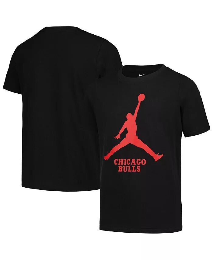 

Футболка с логотипом Chicago Bulls Essential Jumpman для мальчиков и девочек Big Boys and Girls Jordan, черный