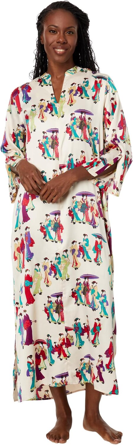 

Geisha Satin 52" Caftan N by Natori, цвет Champagne Multi