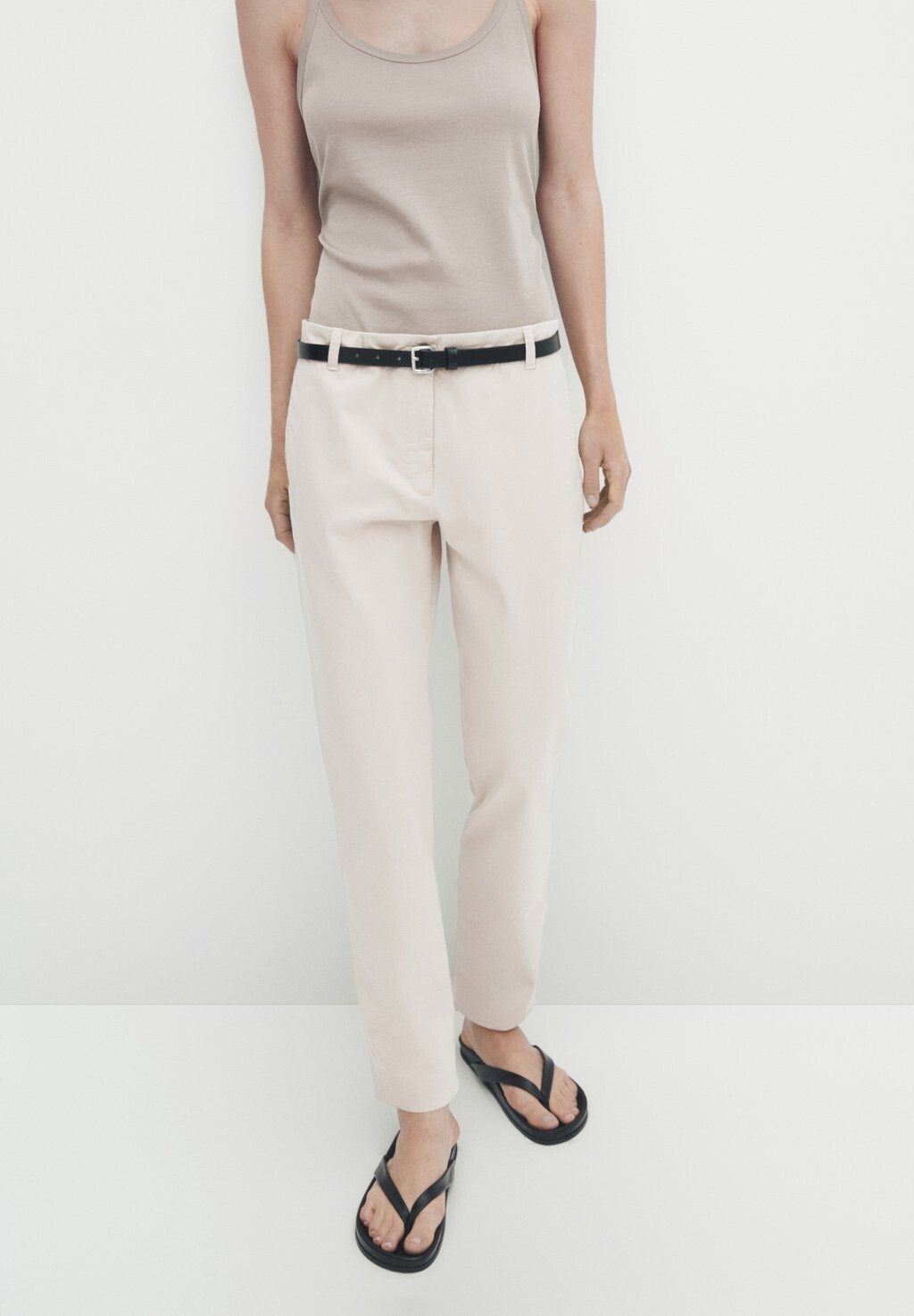 

Брюки чинос Massimo Dutti, бежевый